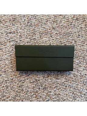 Longchamp green leather eye glass case